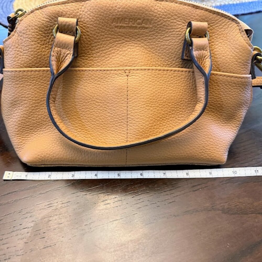 American Leather Co.  Pebble Leather Crossbody Carrie - Tan - Picture 14 of 16